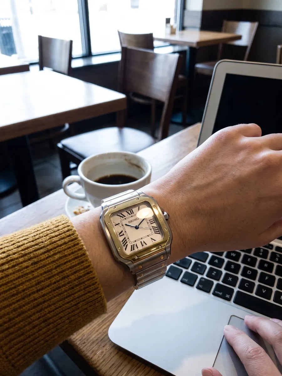 Seiko Mod Santos – Brown Dial on the wrist