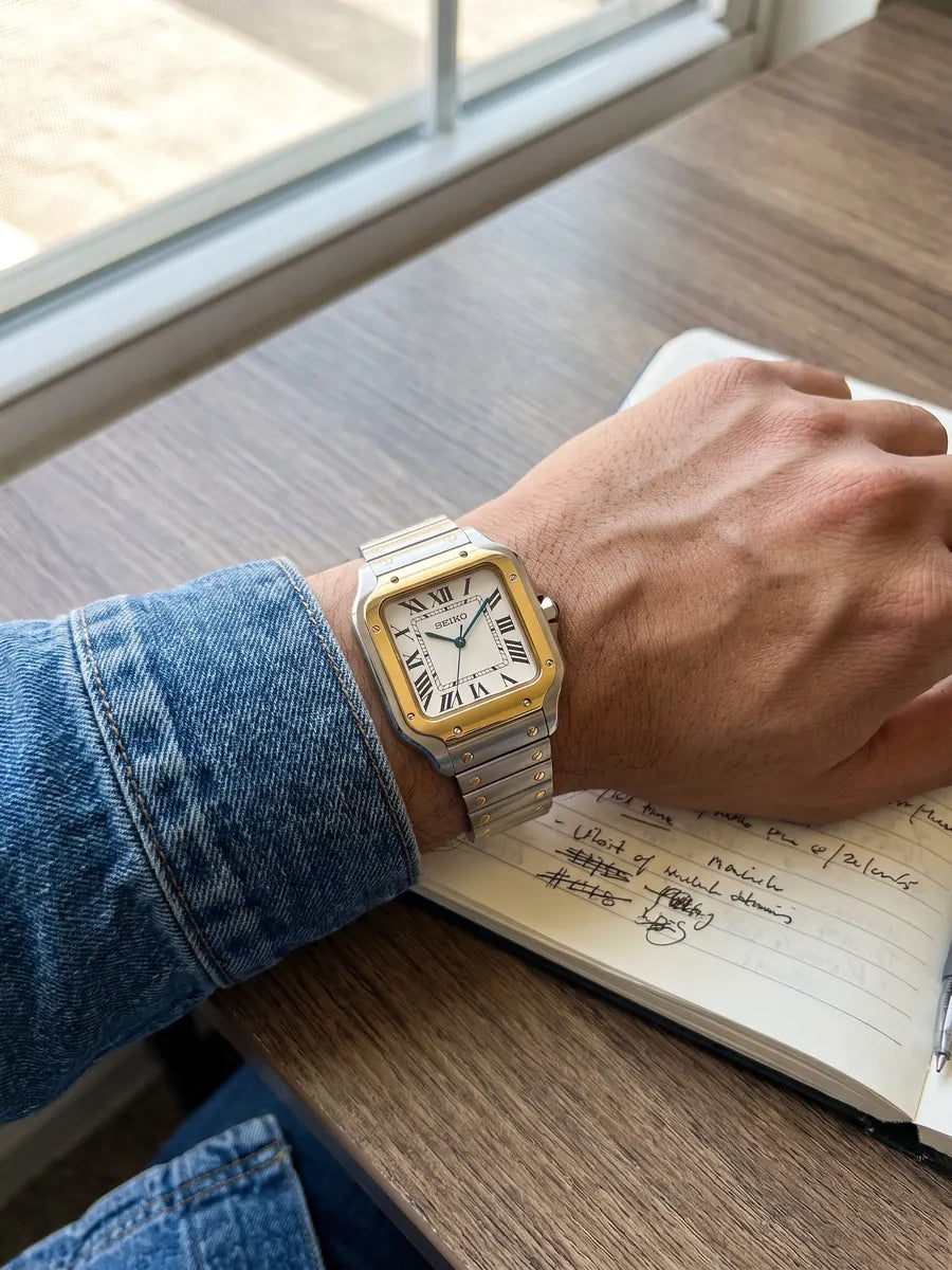 Seiko Mod Santos – Green Dial on the wrist