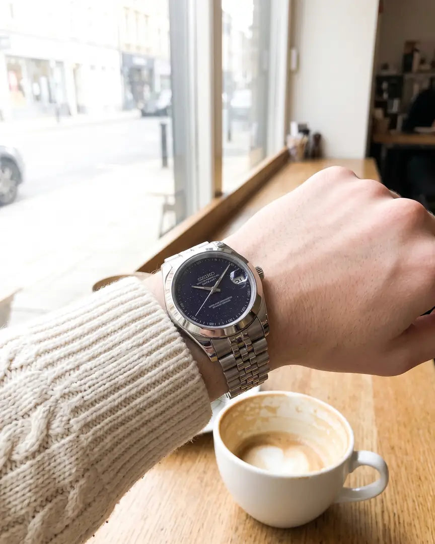 Seiko Mod Datejust – Starry Dust Dial on the wrist