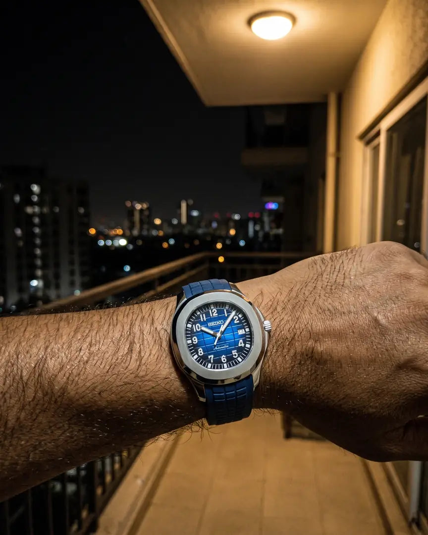 Seiko Mod Yacht-Master – Gold & Black on the wrist