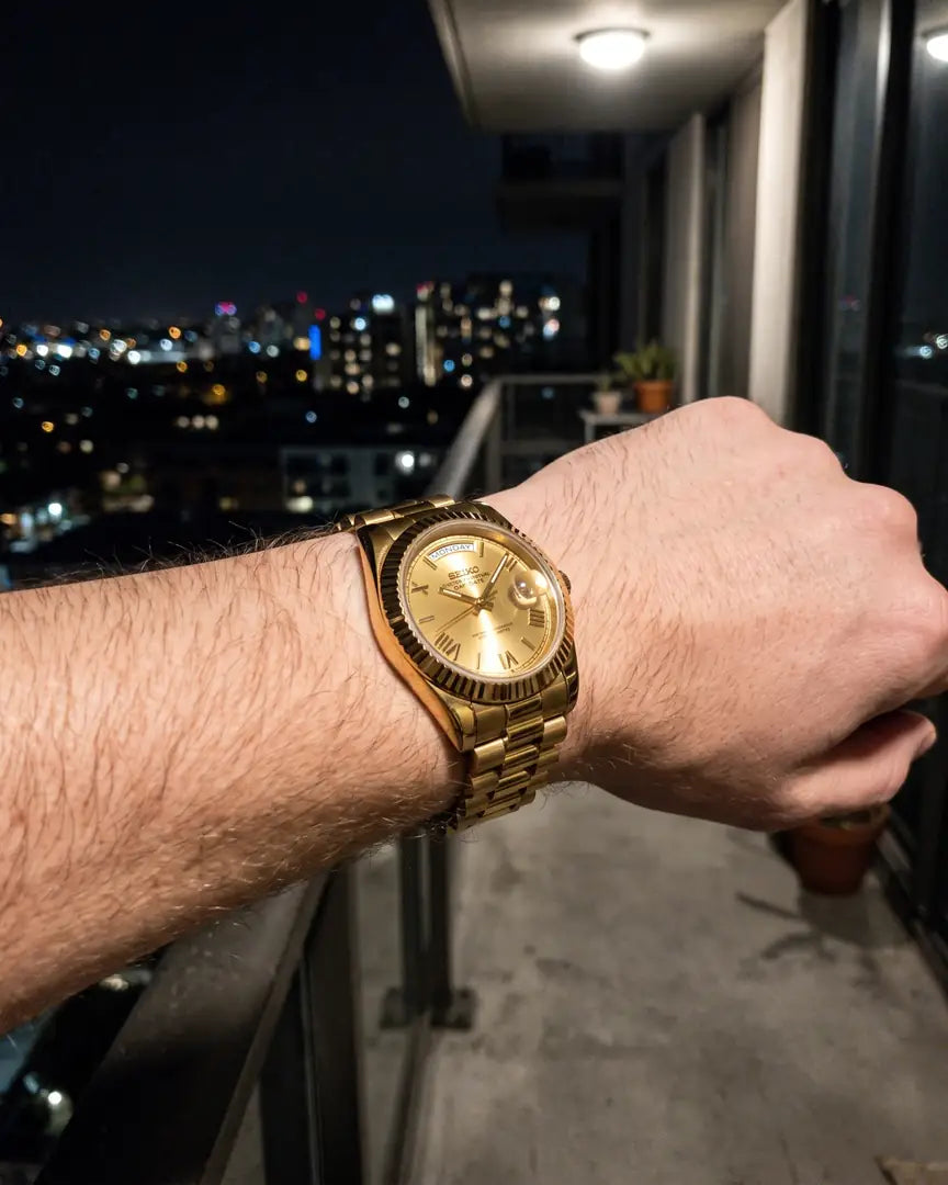 Seiko Mod Day-Date – Black Ombre on the wrist