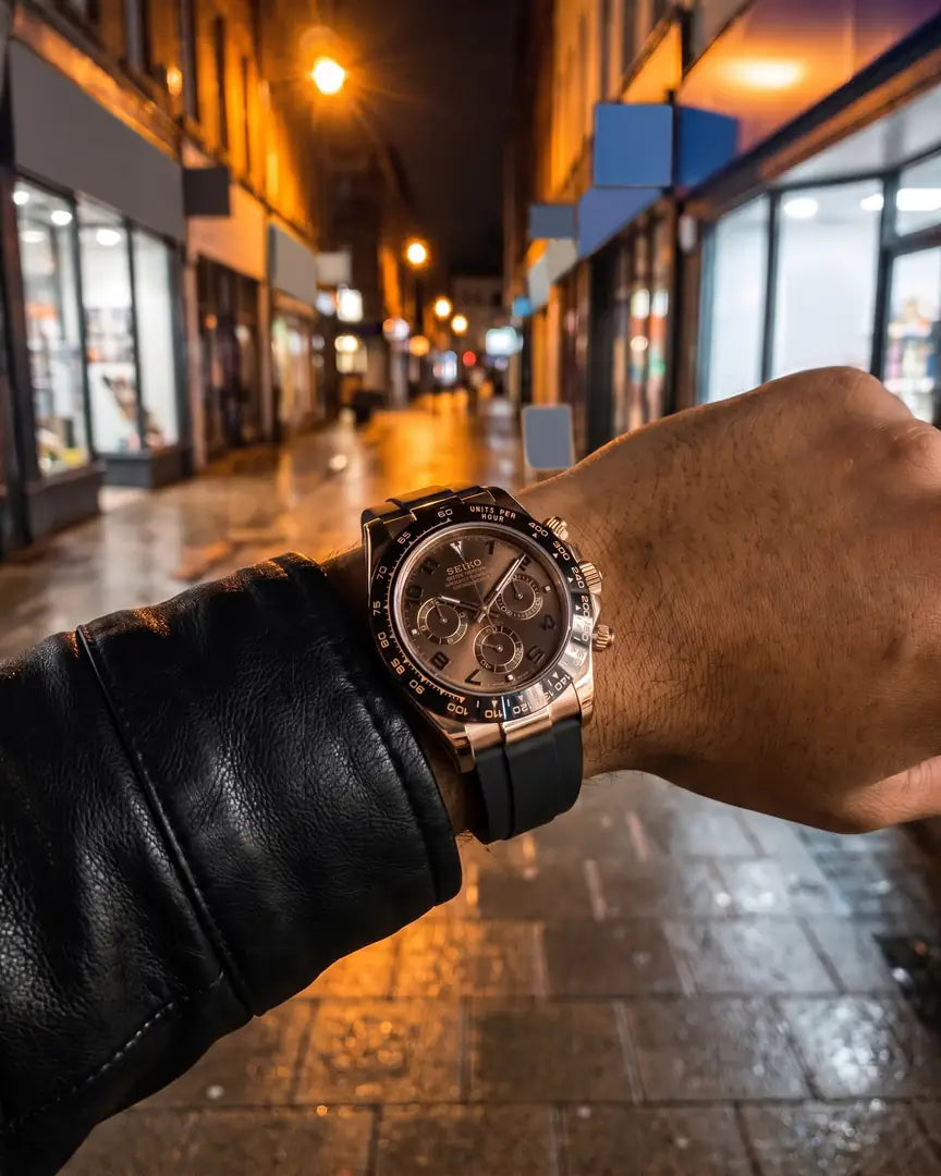 Seiko Mod Daytona – Arctic Racer on the wrist