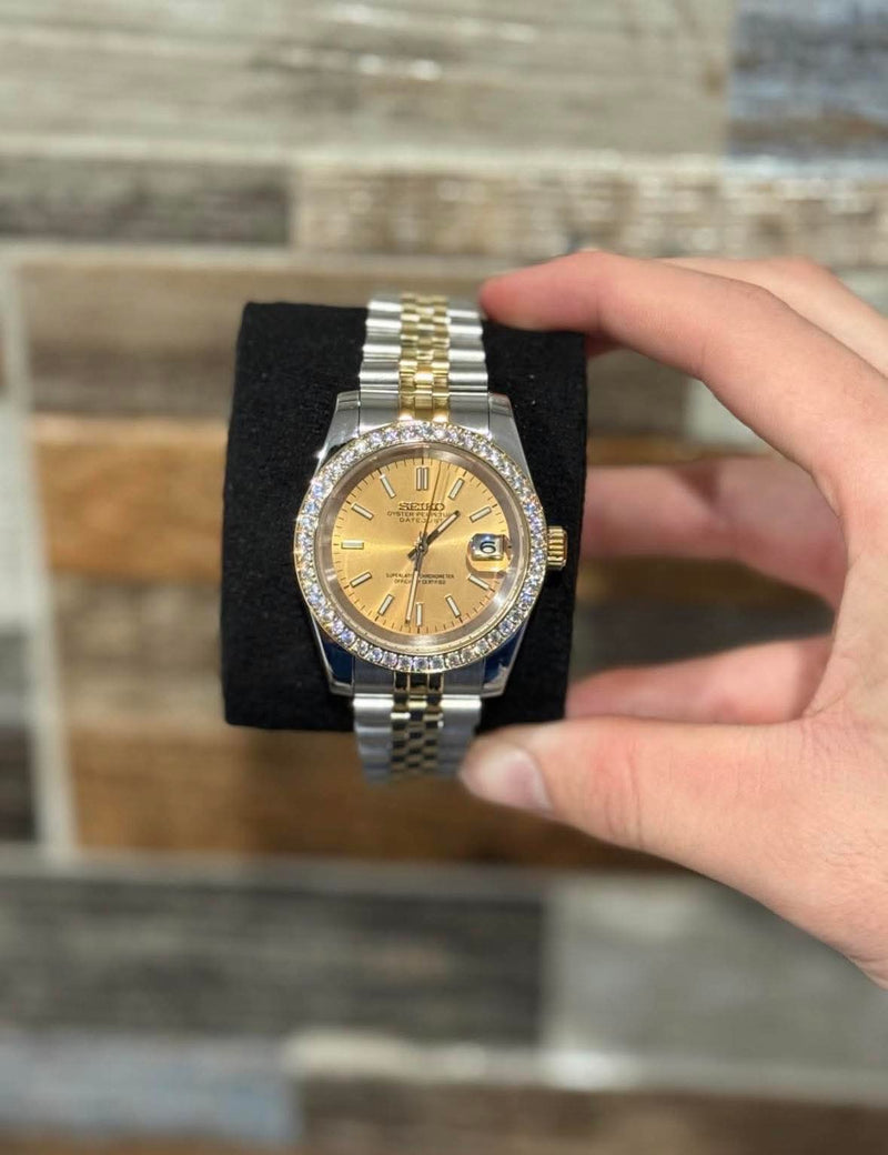 Seiko Mod Ladyjust – Two-Tone Gold Diamond reference view 2