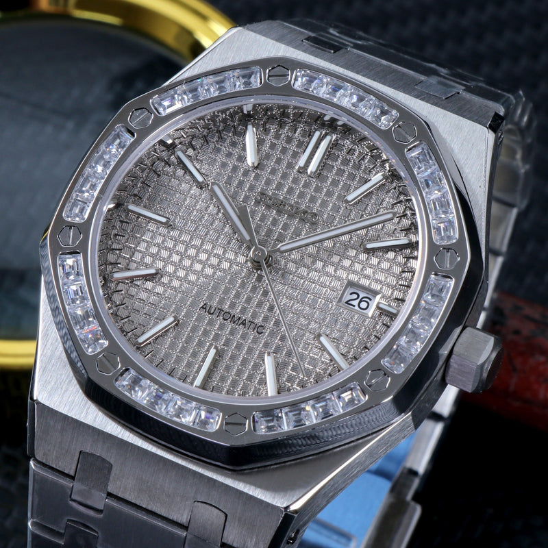 Seiko Mod Royal Oak – Silver Ice Bezel