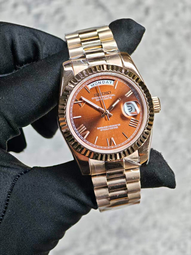 Seiko Mod Day-Date – Rose Chocolate