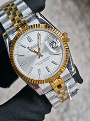 Seiko Mod Datejust – Classic White Dial (Two-Tone Gold)