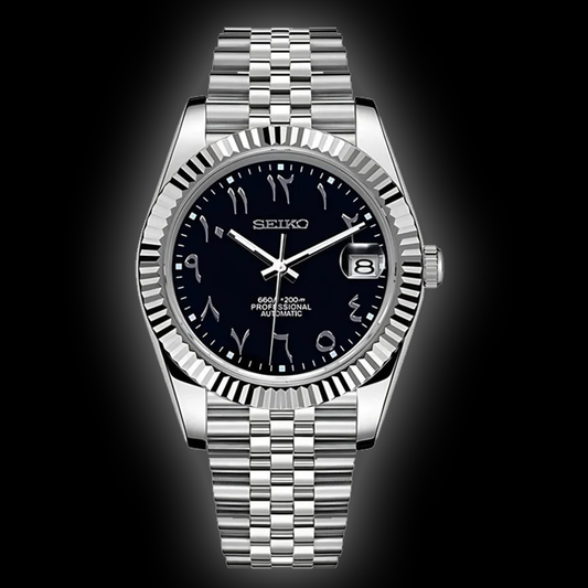 Seiko Mod Datejust - Black Arabic Dial