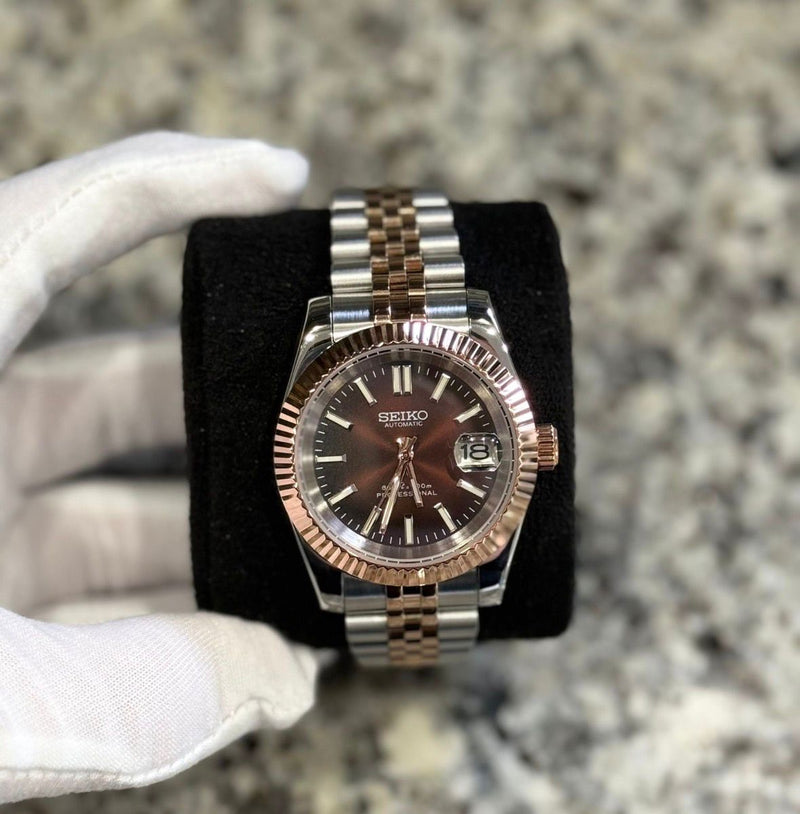 Seiko Mod Ladyjust – Two-Tone Rose Gold Chocolate reference view 1