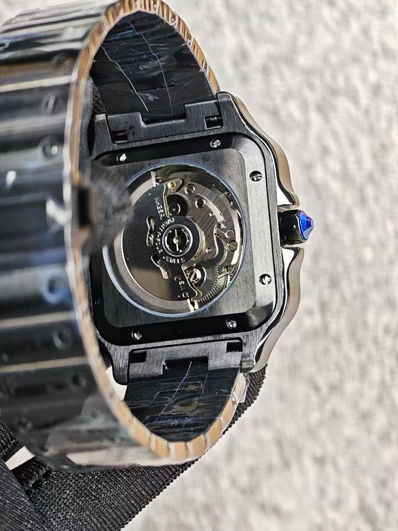 Seiko Mod Santos ADLC (Black Roman Dial)
