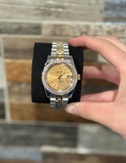 Seiko Mod Datejust – Gold Diamond Dial (Two-Tone)