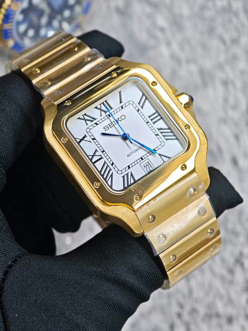 Seiko Mod Santos – Full Gold