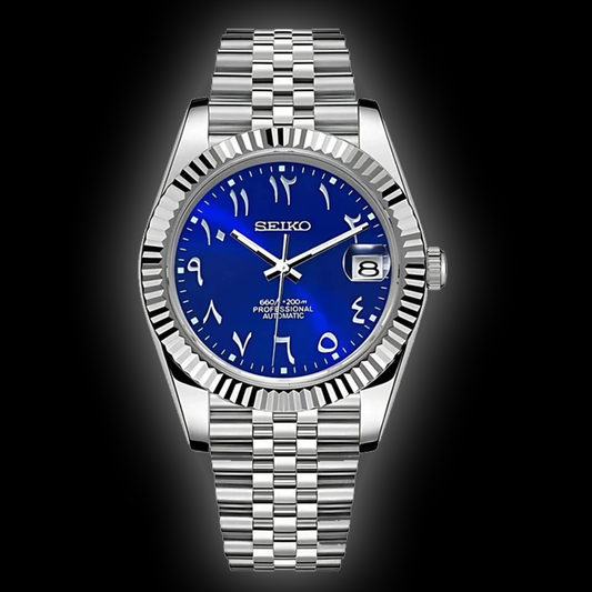 Seiko Mod Datejust - Royal Blue Arabic Dial