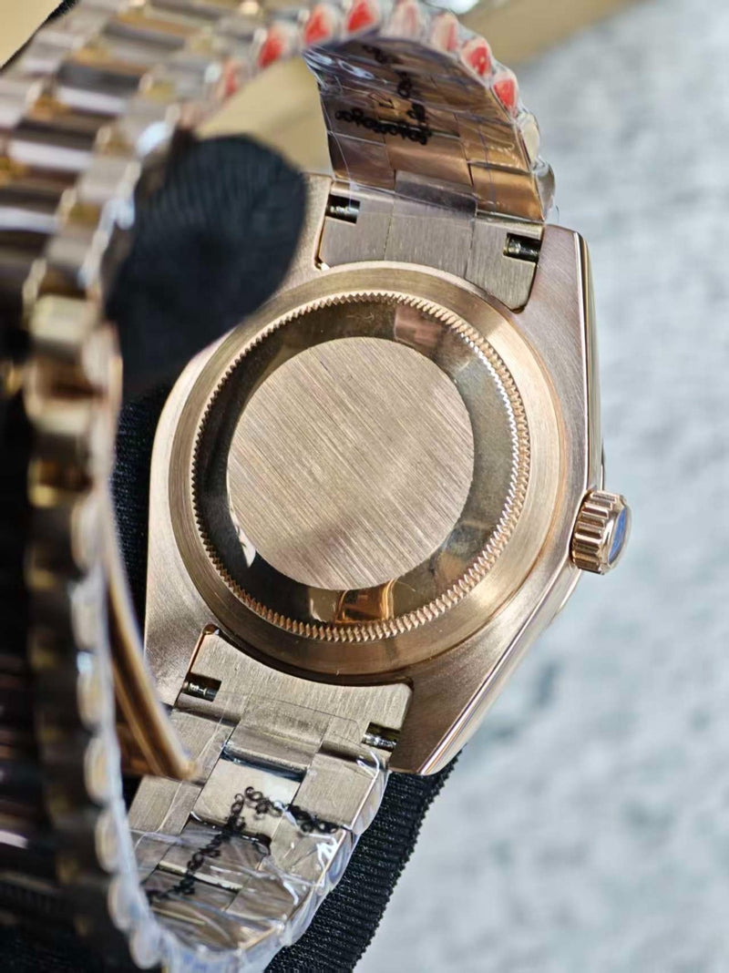 Seiko Mod Datejust – Rose Gold Arabic Olive Green Dial