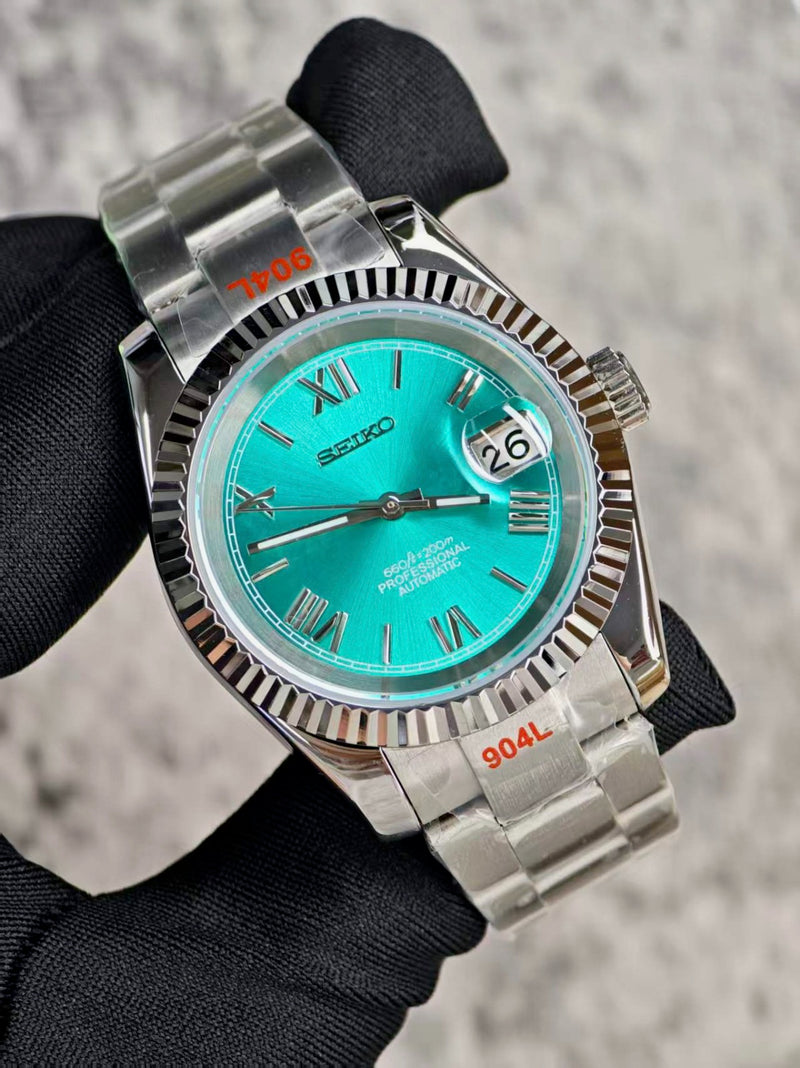 Seiko Mod Datejust - Tiffany Roman Dial