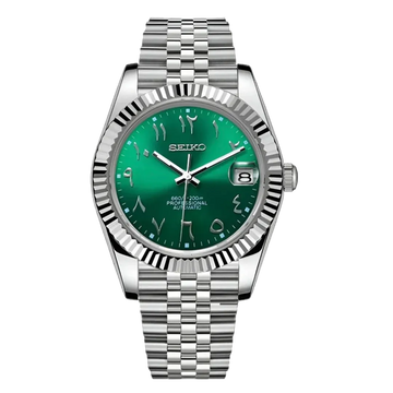 Seiko Mod Datejust - Emerald Green Arabic Dial