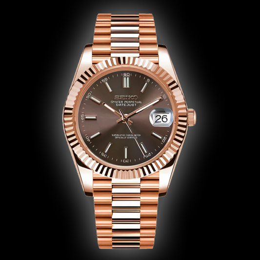 Seiko Mod Datejust - Rose Gold Chocolate Dial