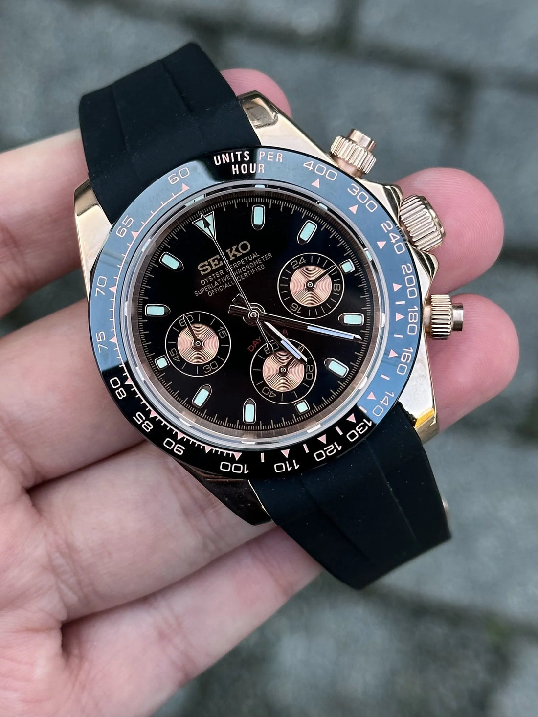 Seiko Mod Daytona - Rose Gold