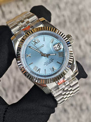 Seiko Mod Datejust – Cadran romain bleu ciel