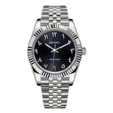 Seiko Mod Datejust - Black Sunburst Arabic Dial