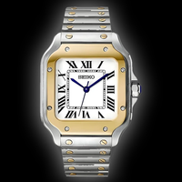 Seiko Mod Santos – Two-Tone Gold & White Dial