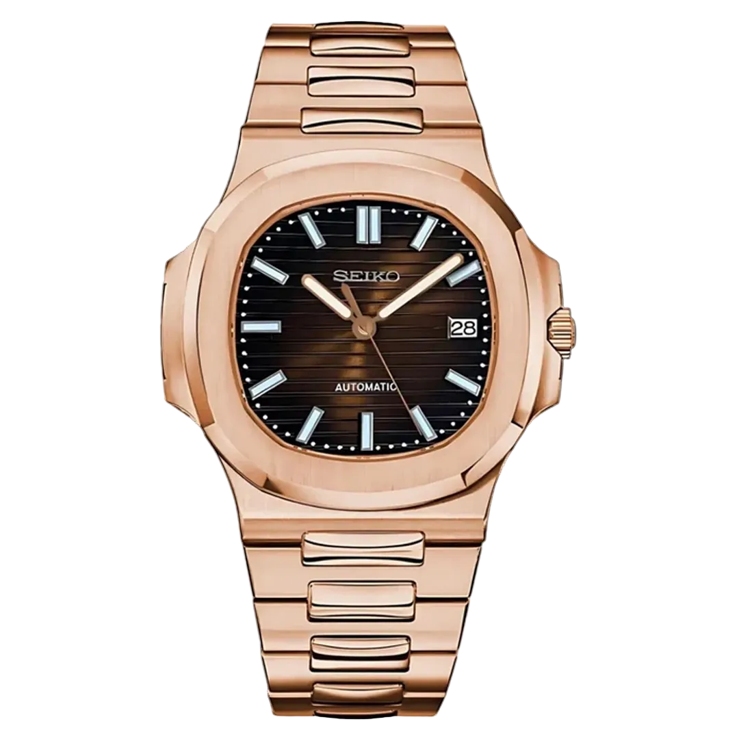 Seiko Mod Nautilus – Cadran brun rosé