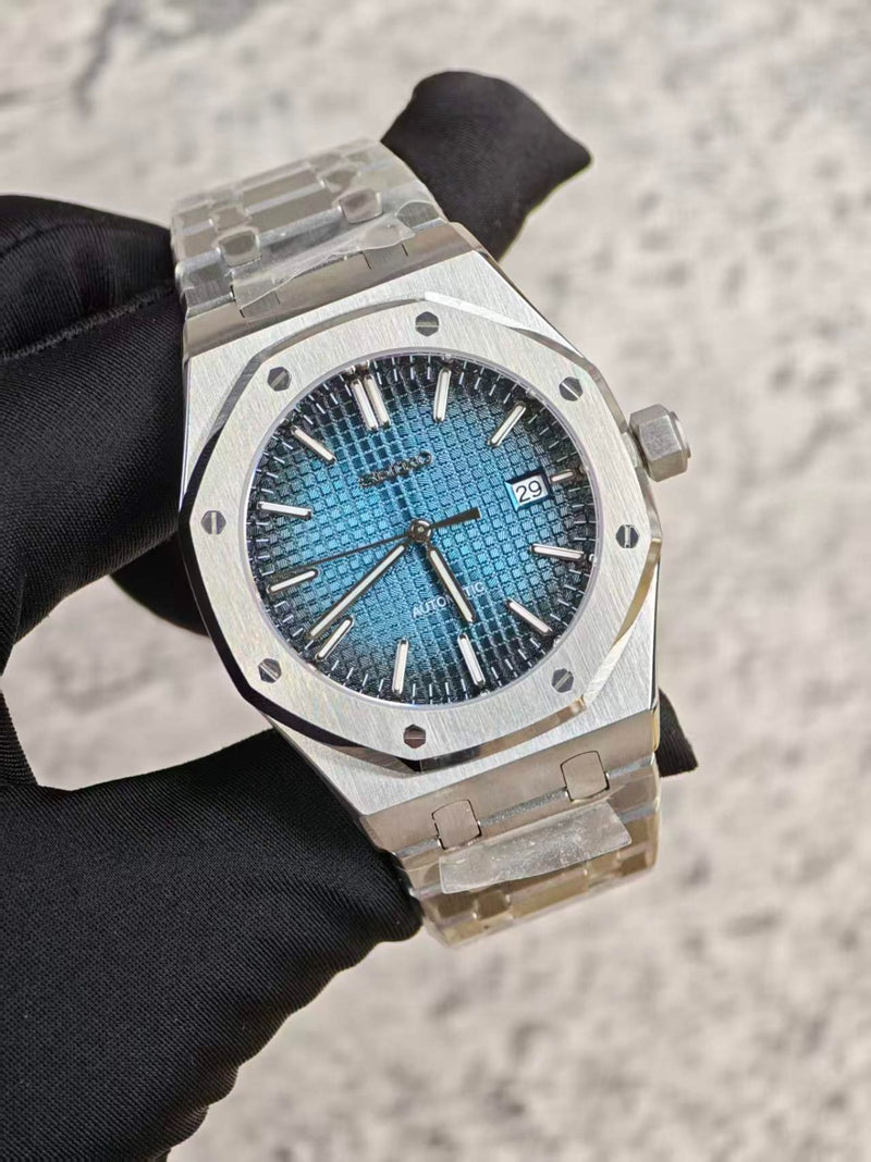 Seiko Mod Royal Oak Blue Grid Dial