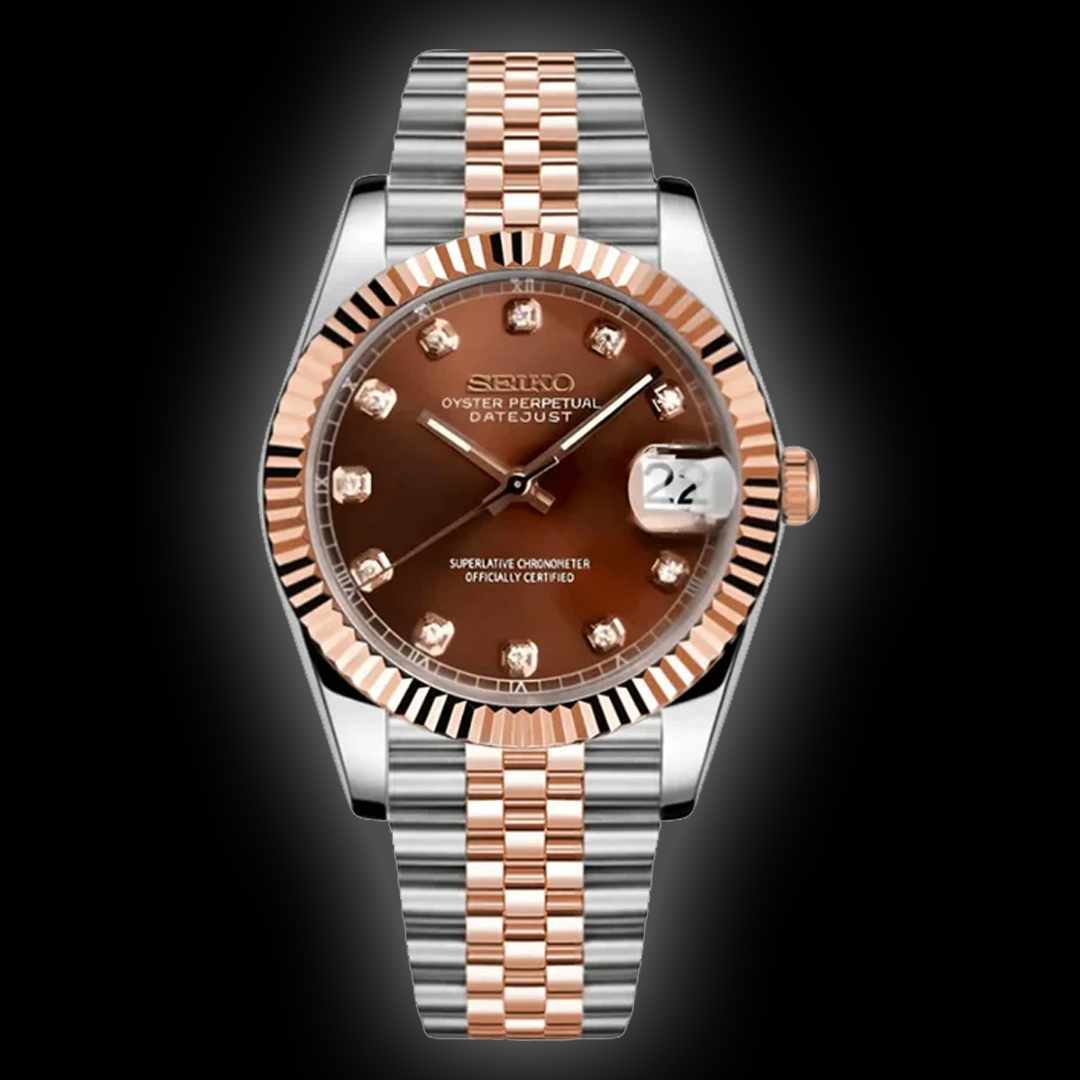 Seiko Mod Datejust - Two-Tone Chocolate Dial