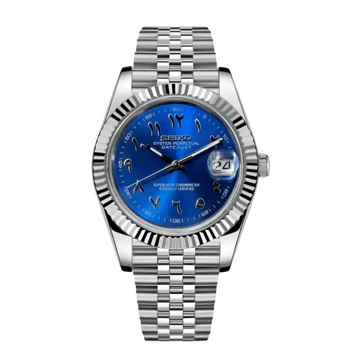 Seiko Mod Datejust – Blue Arabic Dial