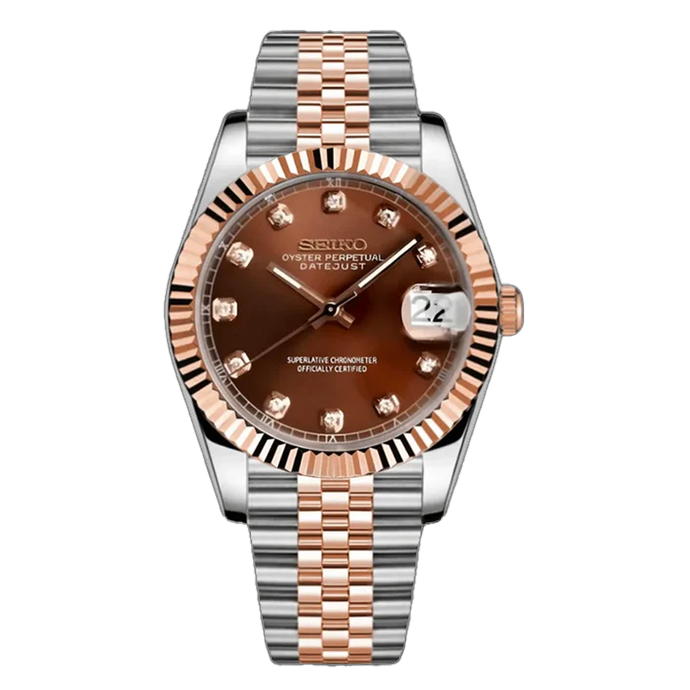 Seiko Mod Datejust - Two-Tone Chocolate Dial