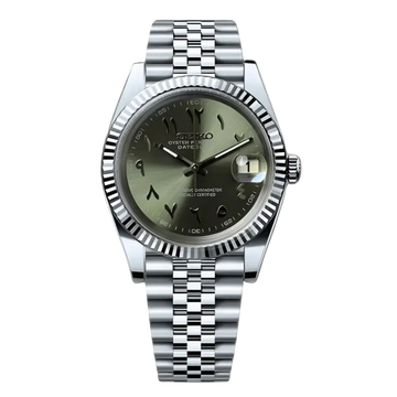 Seiko Mod Datejust - Olive Green Arabic Dial