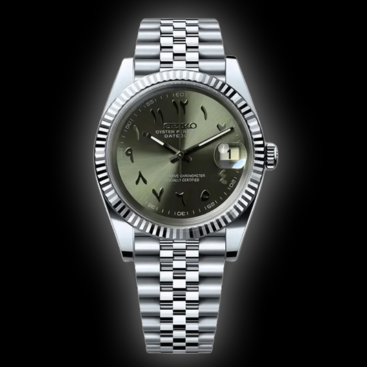Seiko Mod Datejust - Olive Green Arabic Dial