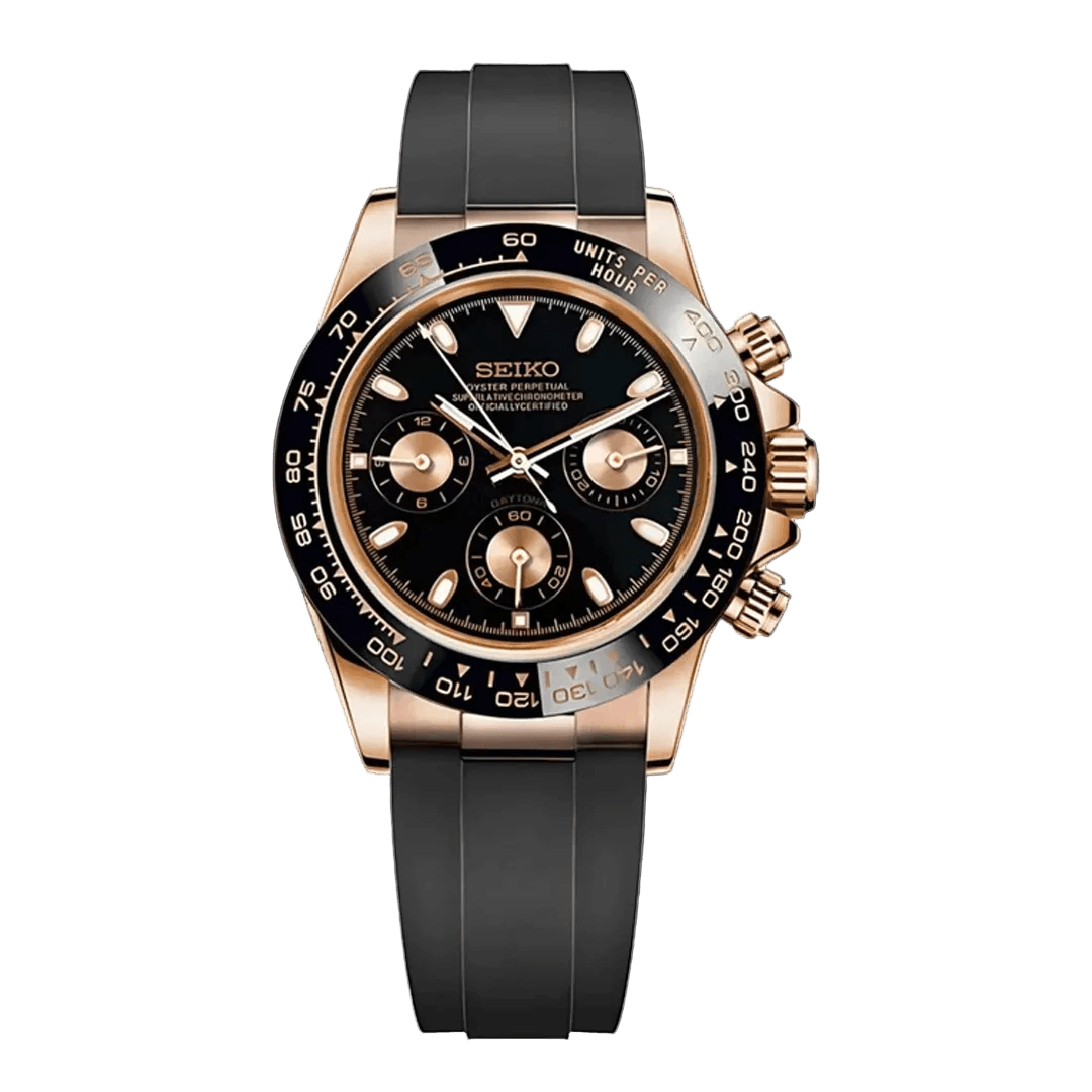 Seiko Mod Daytona - Or rose