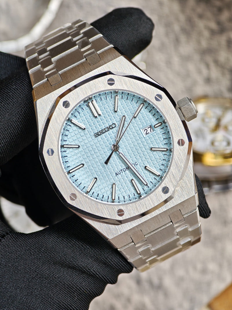 Seiko Mod Royal Oak – Ice Blue Waffle Dial