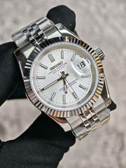 Seiko Mod Datejust - Silver Dial