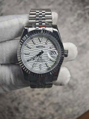 Seiko Mod Datejust – Cadran texturé blanc