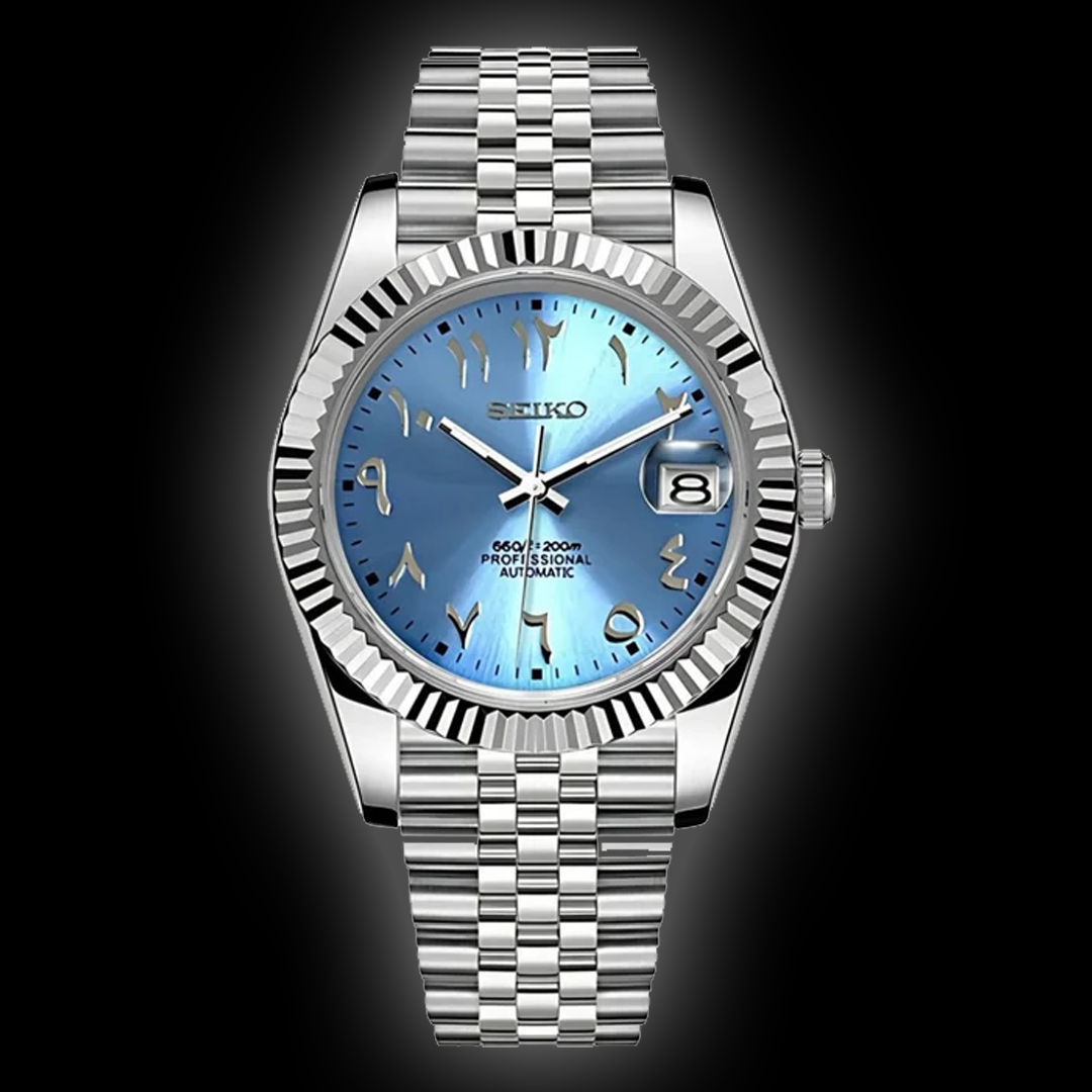 Seiko Mod Datejust - Sky Blue Arabic Dial