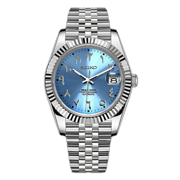 Seiko Mod Datejust - Sky Blue Arabic Dial