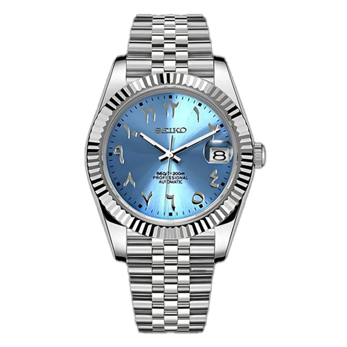 Seiko Mod Datejust - Sky Blue Arabic Dial