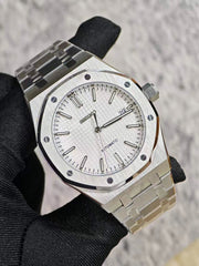 Seiko Mod Royal Oak – White/Silver Tapisserie Dial