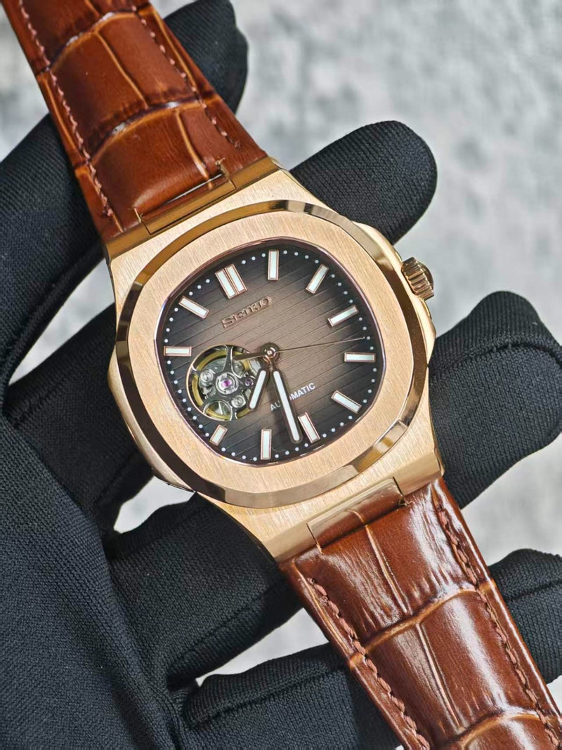 Seiko Mod Nautilus – Rose Gold Chocolate