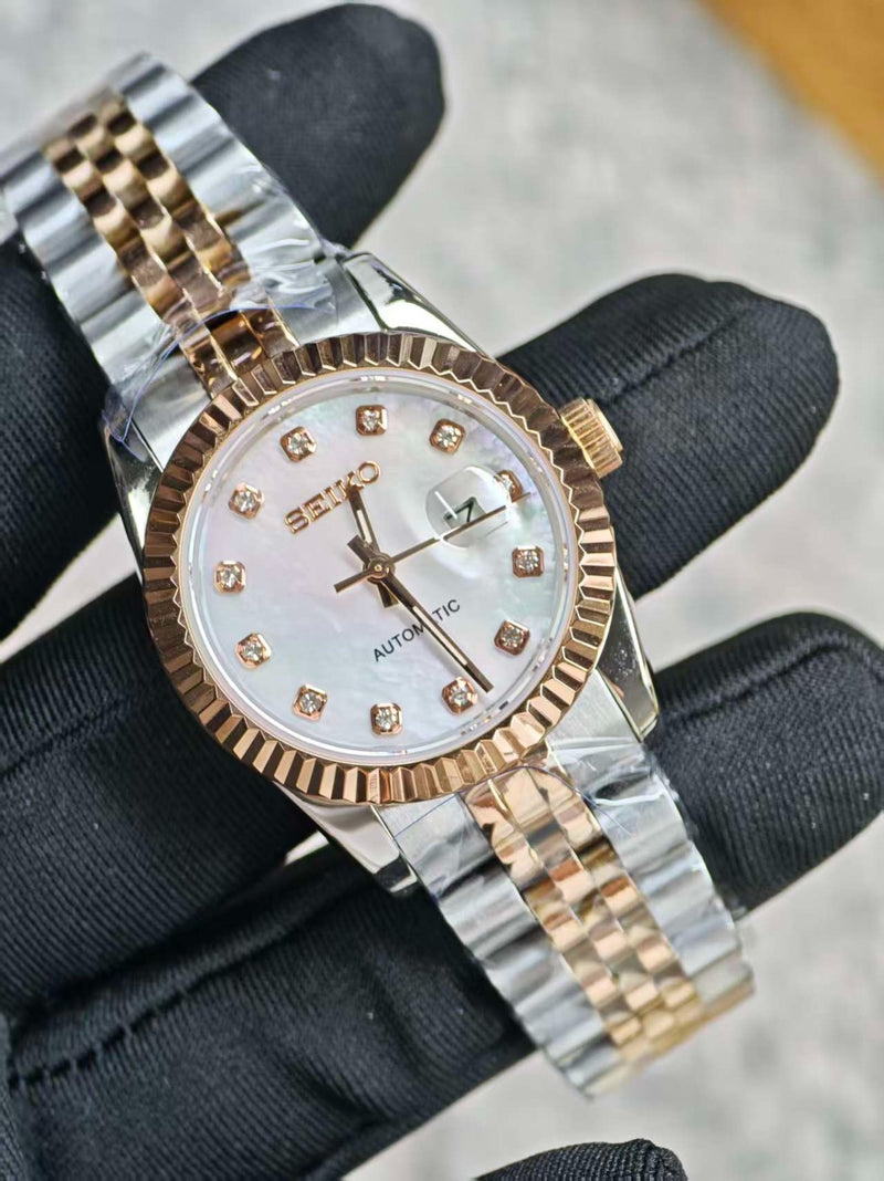 Seiko Mod Ladyjust - Rose Gold Mother of Pearl Diamond