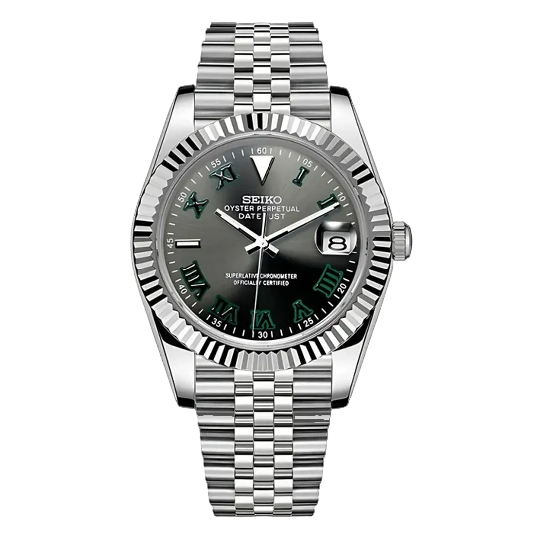 Seiko Mod Datejust - Wimbledon Roman Dial