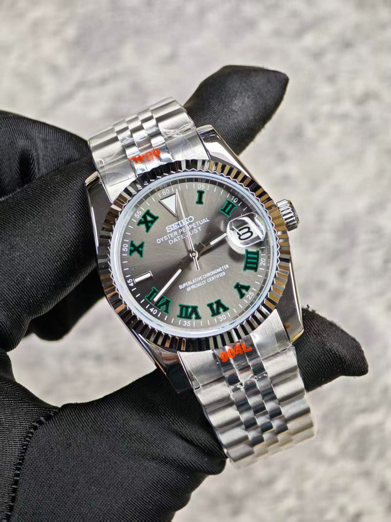Seiko Mod Datejust - Wimbledon Roman Dial