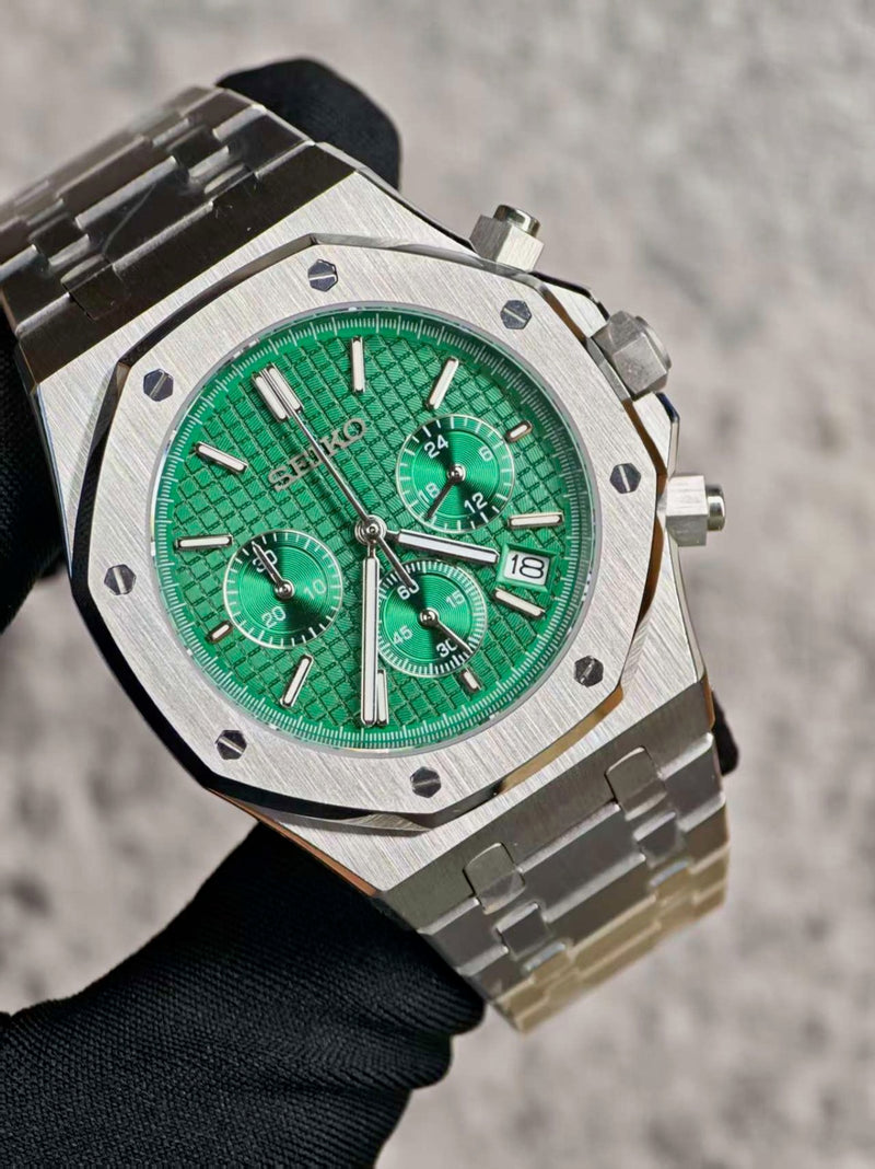 Seiko Mod Royal Oak Chronograph – Emerald Green