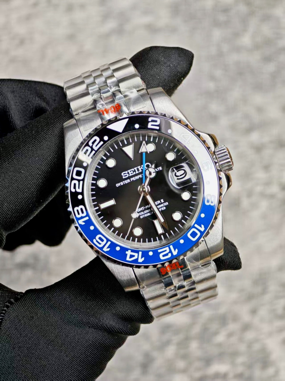 Seiko Mod GMT – Batman – Chrome Watches