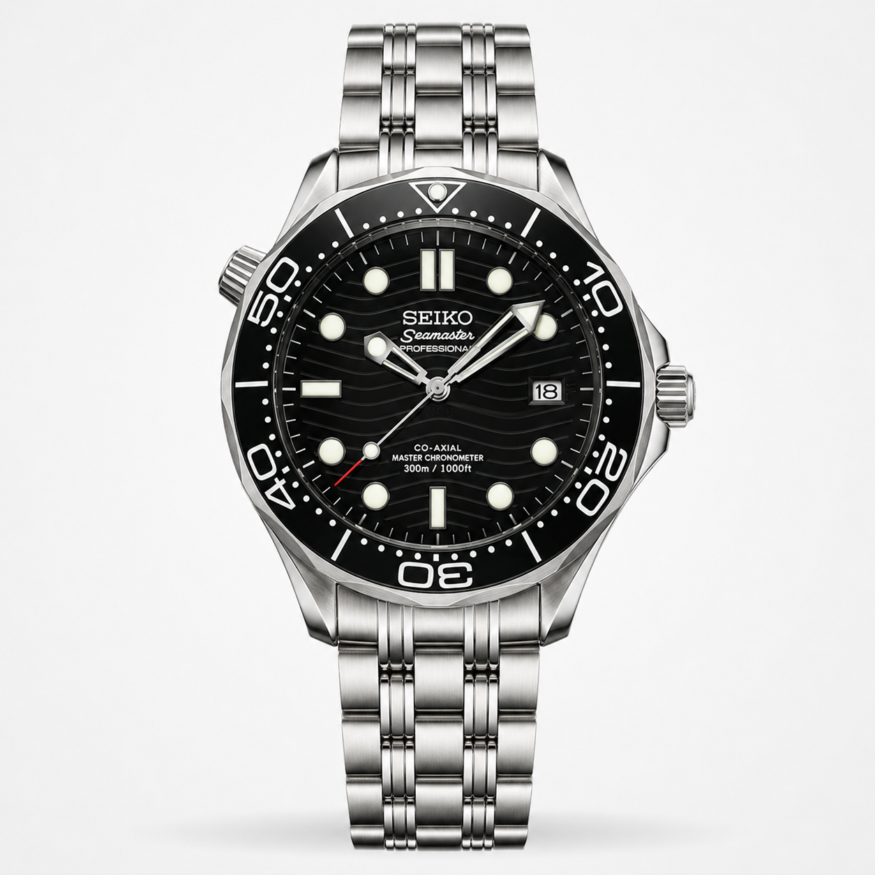 Seiko Mod Seamaster Diver – Black Wave Dial