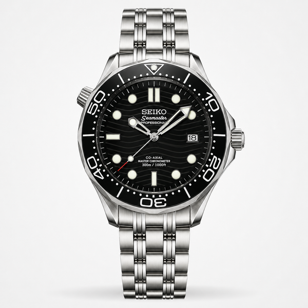 Seiko Mod Seamaster Diver – Black Wave Dial