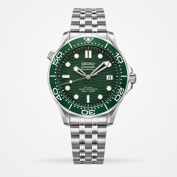 Seiko Mod Seamaster Diver – Green Wave Dial