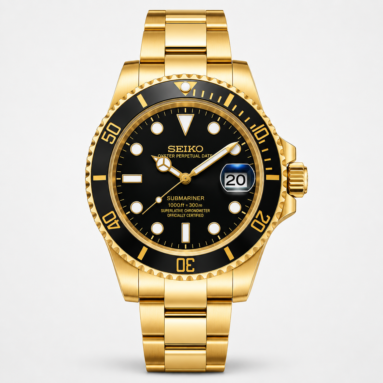 Seiko Mod Submariner – Full Gold