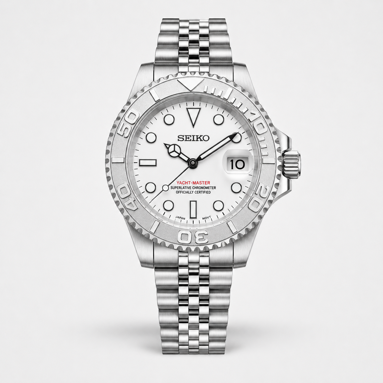 Seiko Mod Yacht-Master – Platinum White